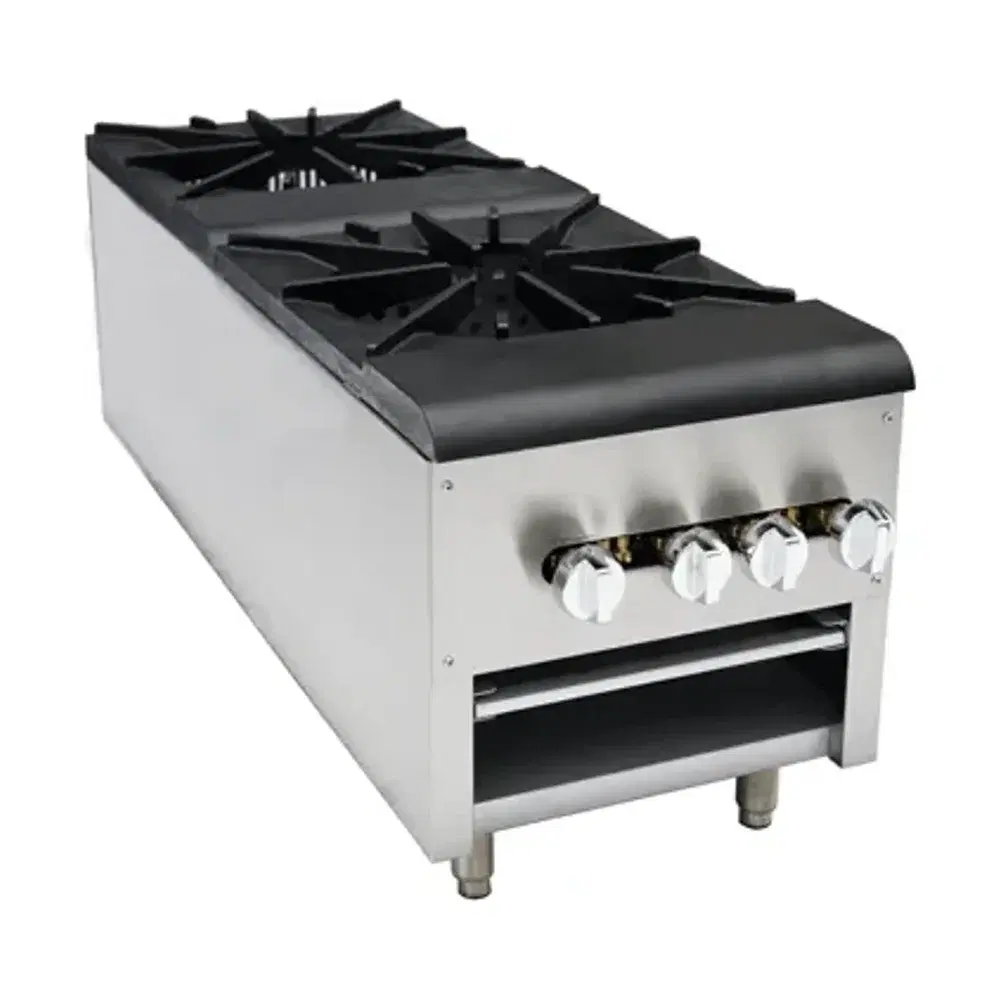 Cookline 18" Commercial Stock Pot Range with 2 Burners, 220,000 BTU - Convertible