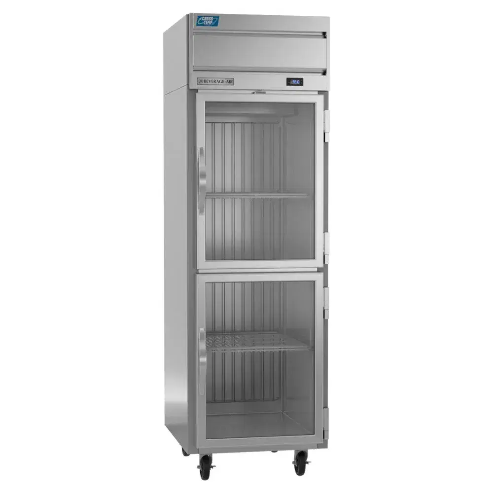 Beverage-Air CT1HC-1HG Convertible Reach-In Refrigerator / Freezer with Half Glass Doors Cross-Temp 1 Section