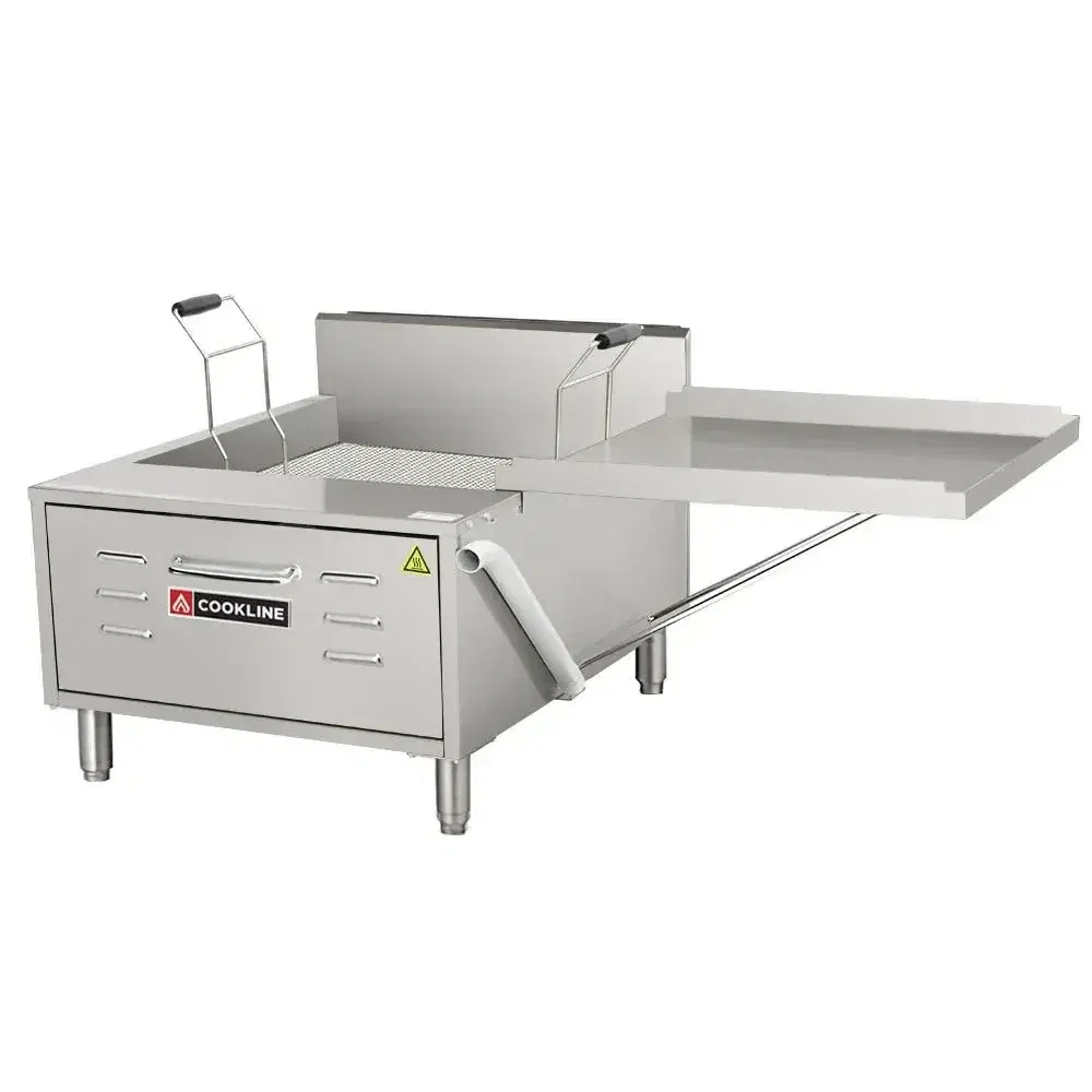 Cookline Flat Bottom Gas Countertop Funnel Cake / Donut Fryer, 30 lb., 50,000 BTU