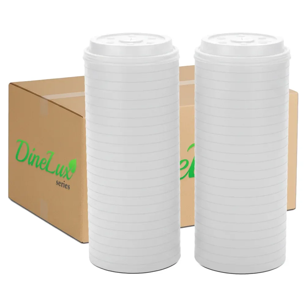 Dinelux Series Translucent Lid with Straw Slot, 32 - 44 oz, 1000/Case