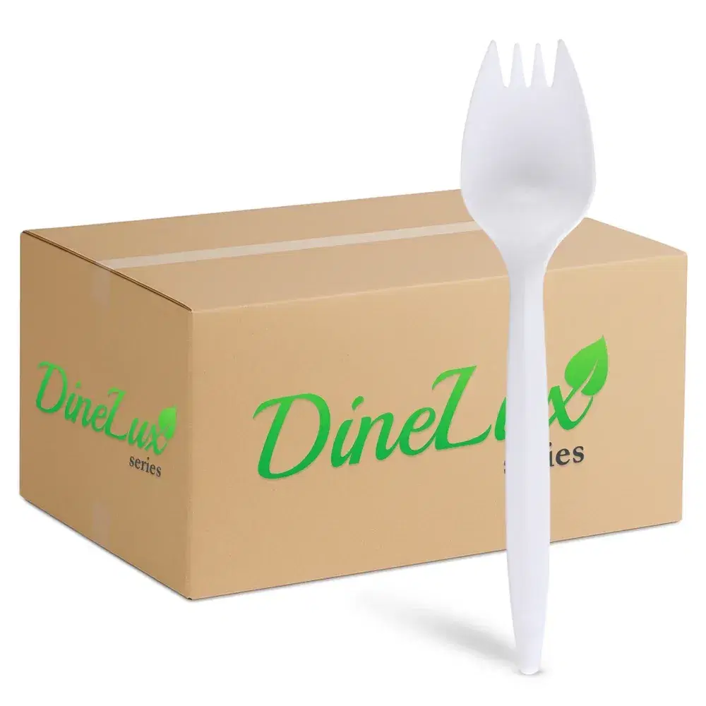 Dinelux Series Disposable Spork, Medium Weight, Polypropylene, 1000/Case