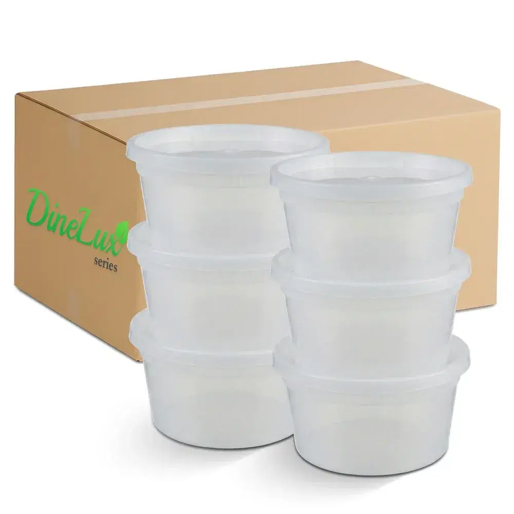 Dinelux Series 16 oz Deli Container, Heavy Duty, Clear, 240/Case