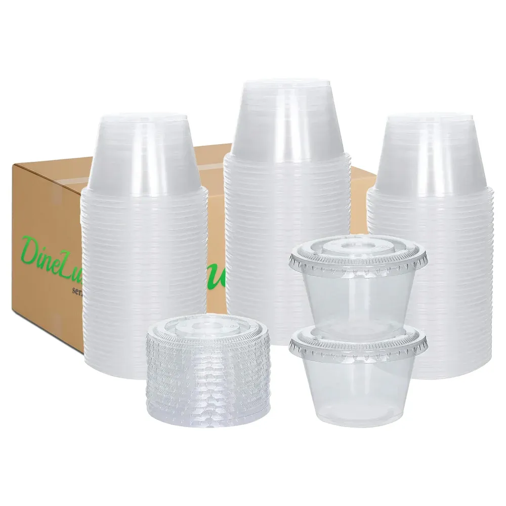 Dinelux Series 4 oz Plastic Portion Cup, Clear, 2500/Case