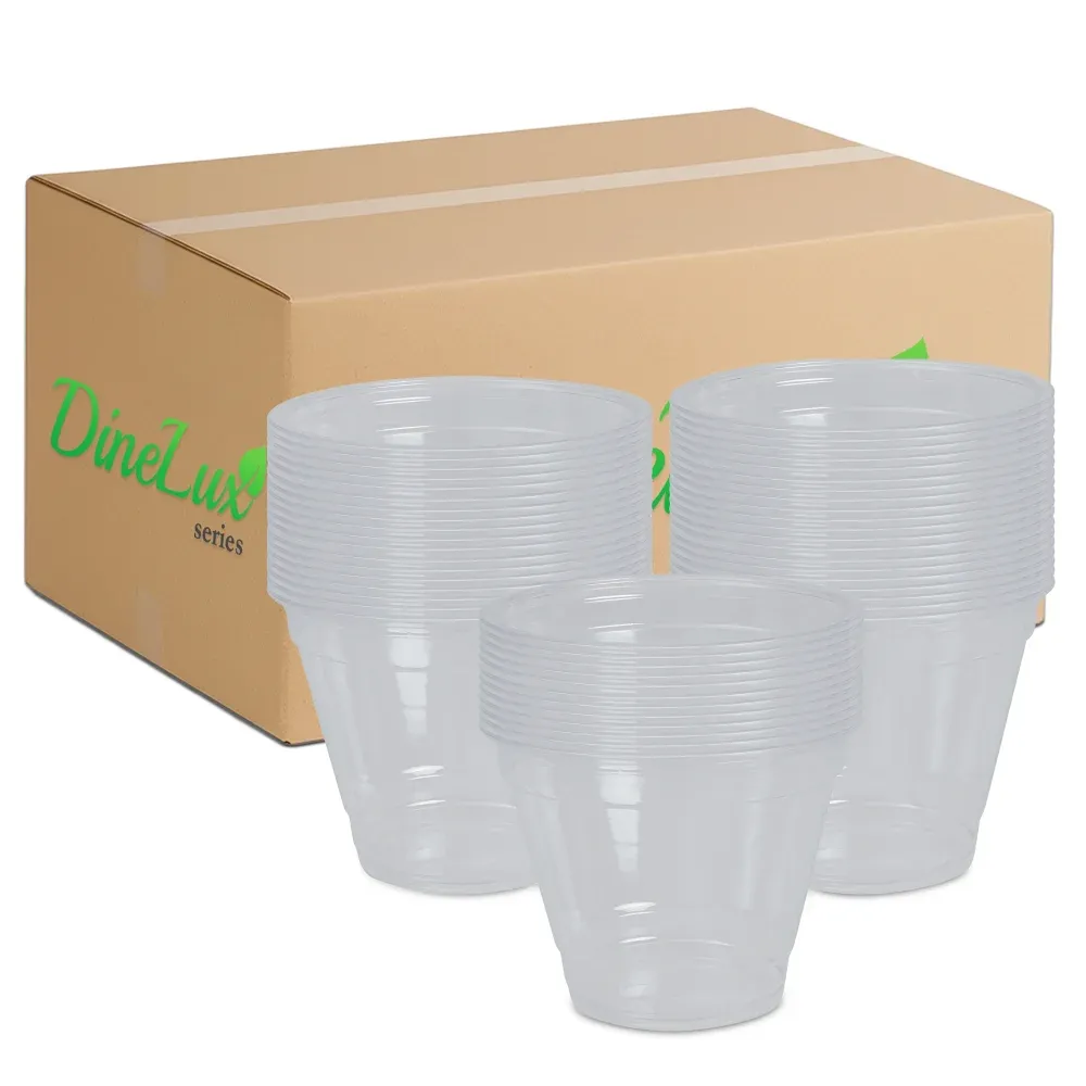 Dinelux Series 9 oz Squat Plastic Cup, Clear, 1000/Case