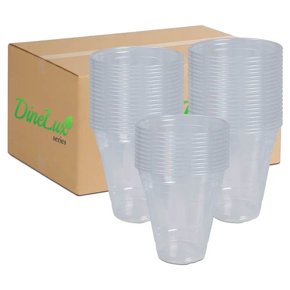 Dinelux Series 12 oz Plastic Cup Tall, Clear, 1000/Case