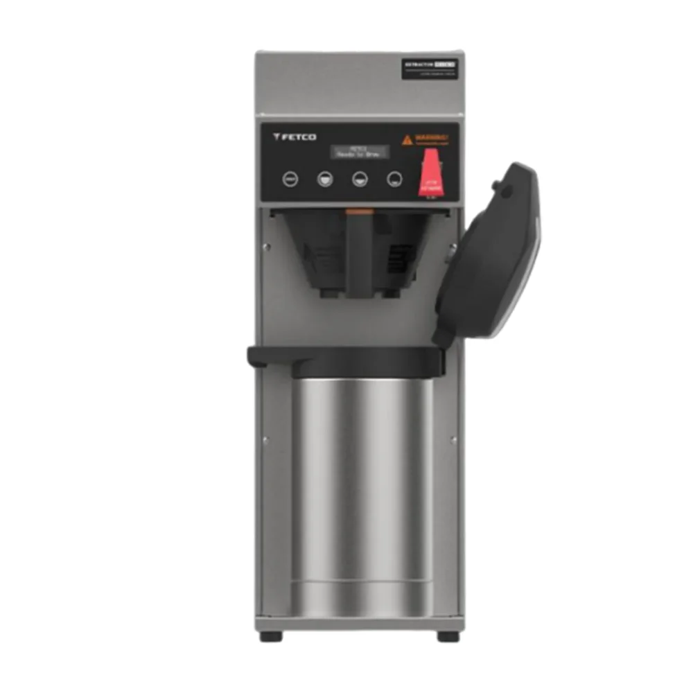 Fetco E1221US-1A117-KM001 Single Automatic Airpot Brewer with 6 oz Plastic Brewing Basket, Stainless Steel, 120V, 4.4 Gallon/hr