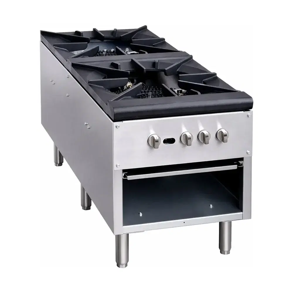 Prepline 18" Commercial Stock Pot Range with 2 Burners, 160,000 BTU - Convertible