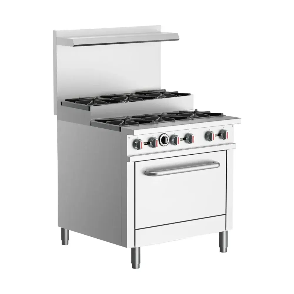 Prepline 36" Step-Up Gas Range, 6 Burners & Oven, Natural Gas - 210,000 BTU