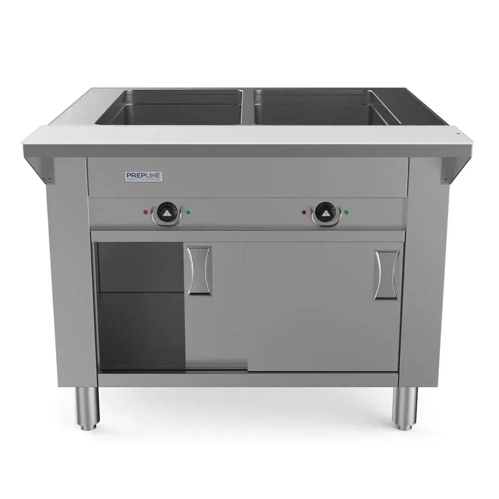 Prepline 32" Electric Hot Food Steam Table, 2 Sealed Well, Enclosed Base, 1000W, 120V