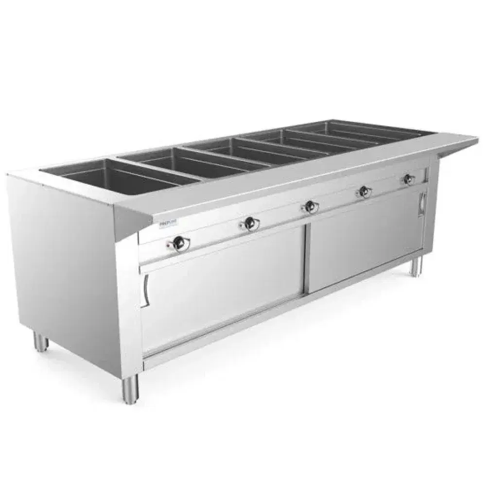 Prepline 74" Electric Hot Food Steam Table, 5 Open Well, Enclosed Base, 3750W, 208/240V