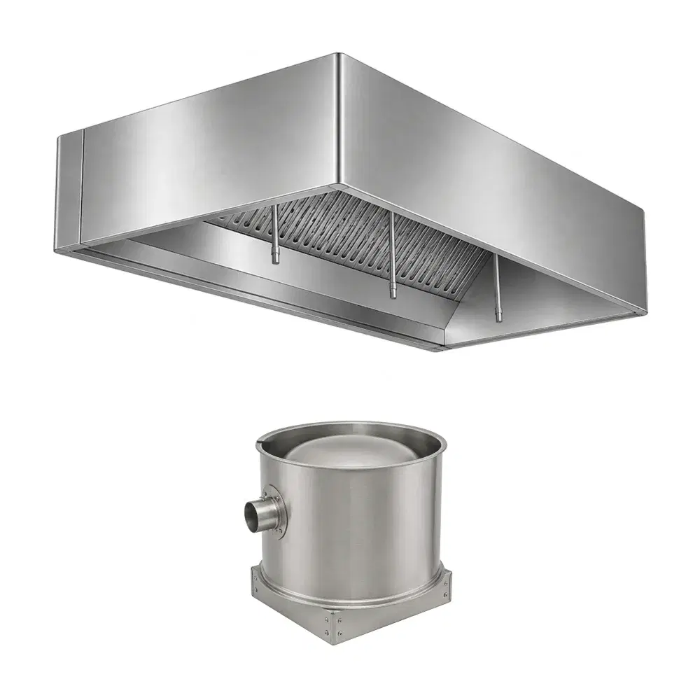 FumeGuard Series 12' Wall Mounted Grease Hood with Exhaust Fan, Stainless Steel - Heavy-Duty