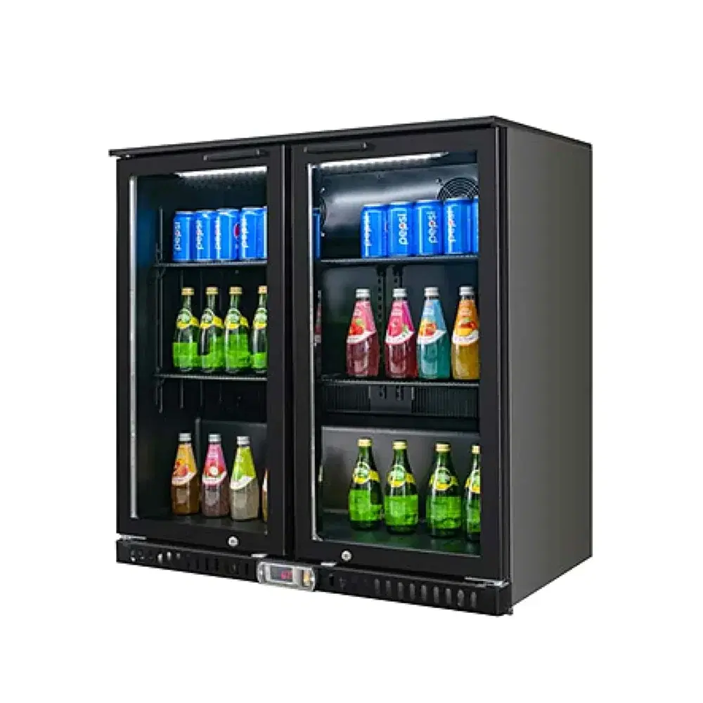 Frigomax Series 35" Back Bar Cooler, 2 Sliding Glass Doors, Black Coated Steel, 1 Year Warranty
