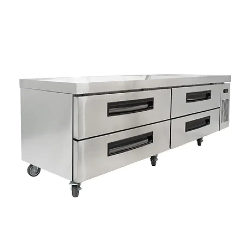 Frigomax Series 72" Chef Base Refrigerator, 4 Drawers, Holds (60) 1/6 Pans, Stainless Steel, 1 Year Warranty