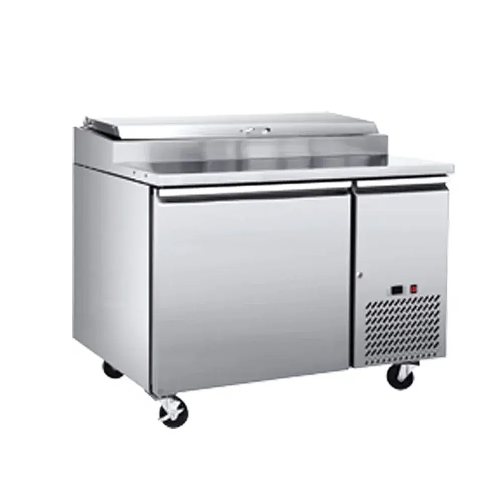 Frigomax Series 45'' Pizza Prep Table, 1 Door, Stainless Steel, 115V, 1 Year Warranty