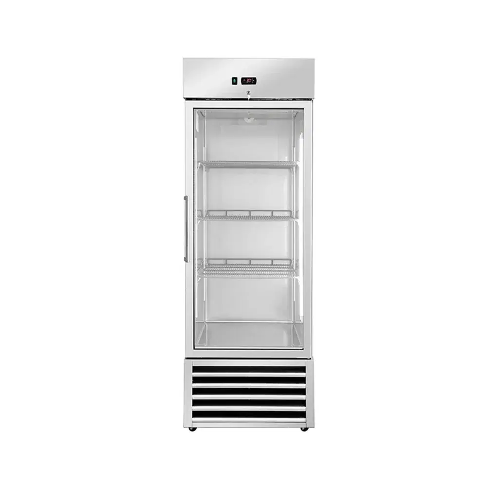 Frigomax Series 27'' Reach-In Freezer, 1 Glass Door, Bottom Mounted, Stainless Steel, 1 Year Warranty