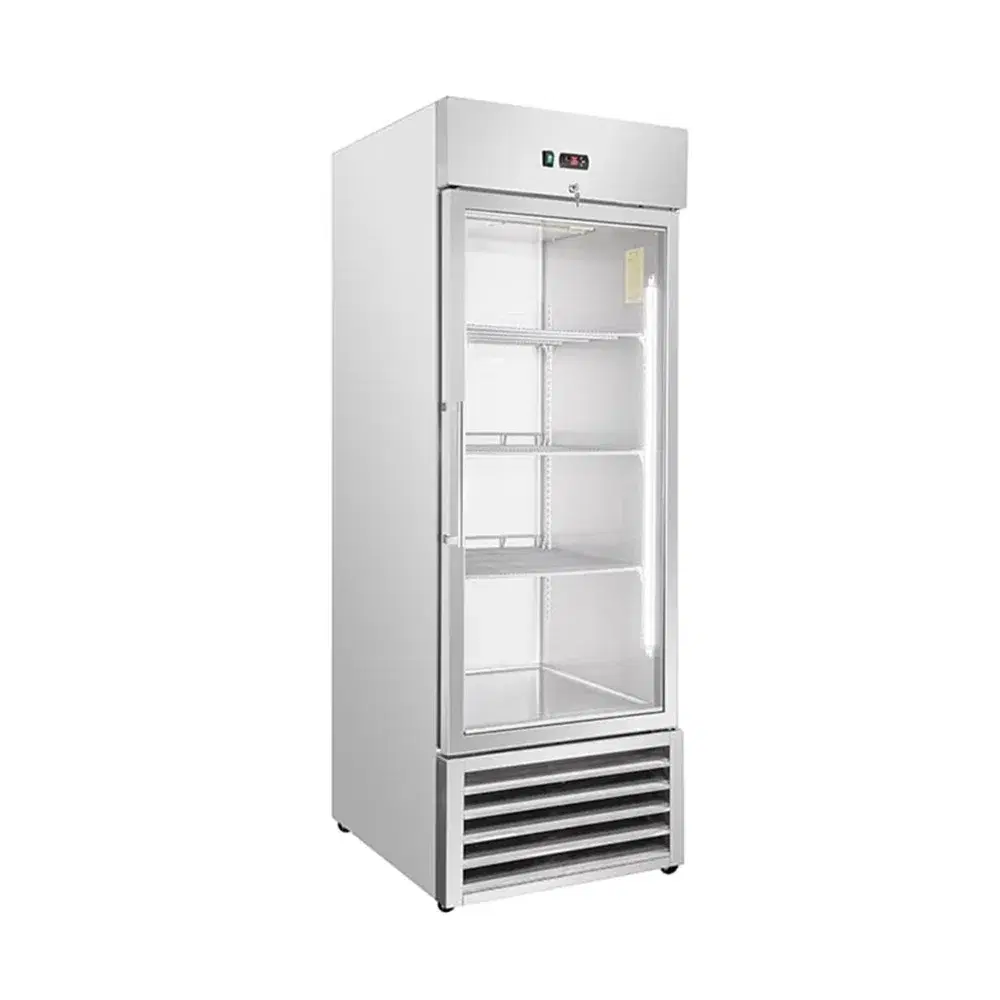 Frigomax Series 27'' Reach-In Refrigerator, 1 Glass Door, Bottom Mounted, Stainless Steel, 1 Year Warranty
