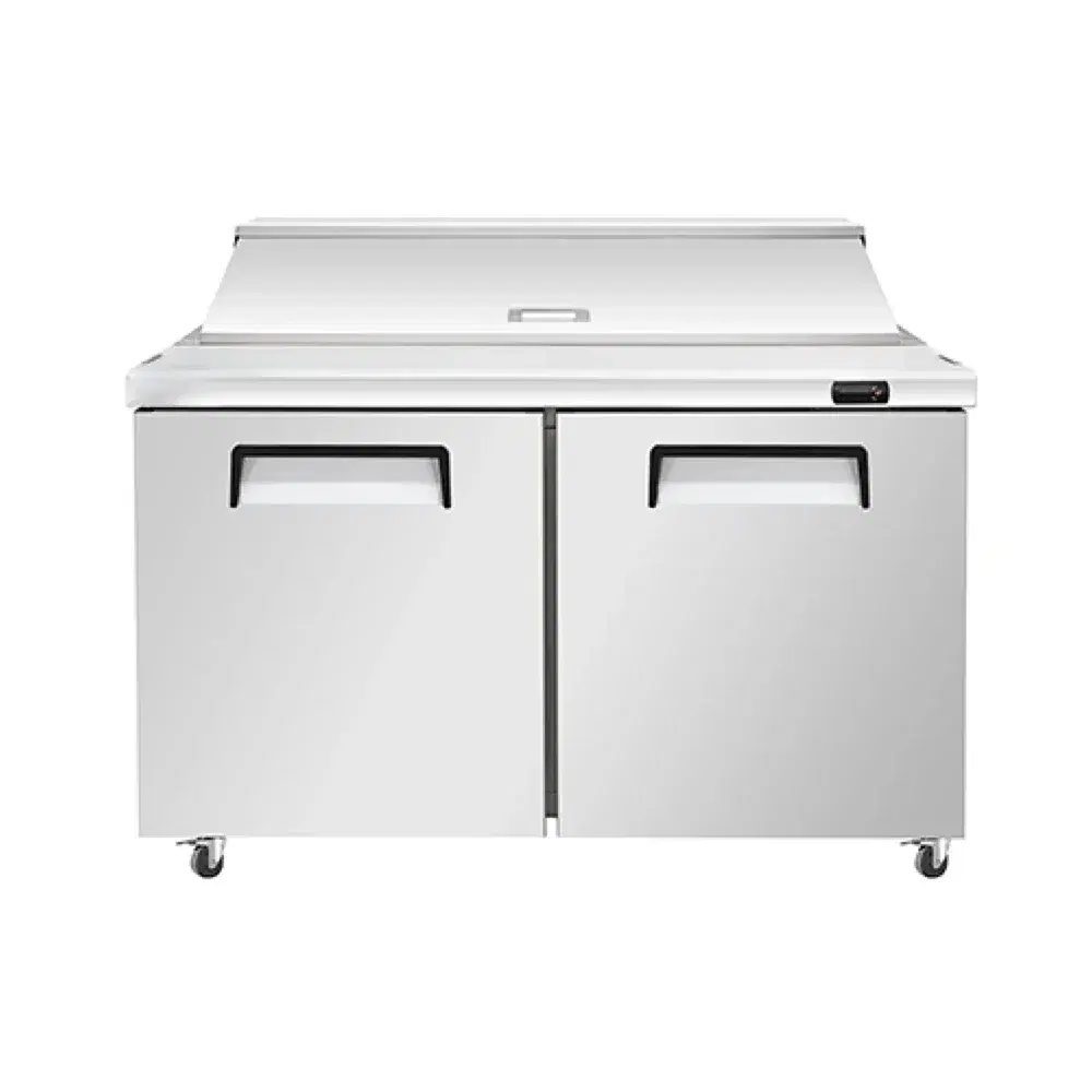 Frigomax Series 48'' Sandwich & Salad Prep Table, 2 Doors, 12 Pan, Stainless Steel, 1 Year Warranty
