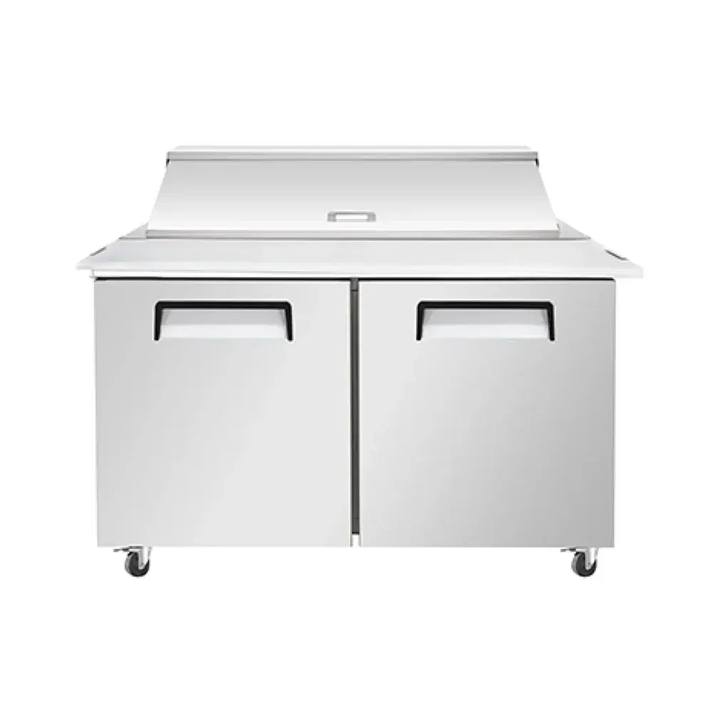 Frigomax Series 60'' Mega Top Sandwich & Salad Prep Table, 2 Doors, 24 Pan, Stainless Steel, 1 Year Warranty