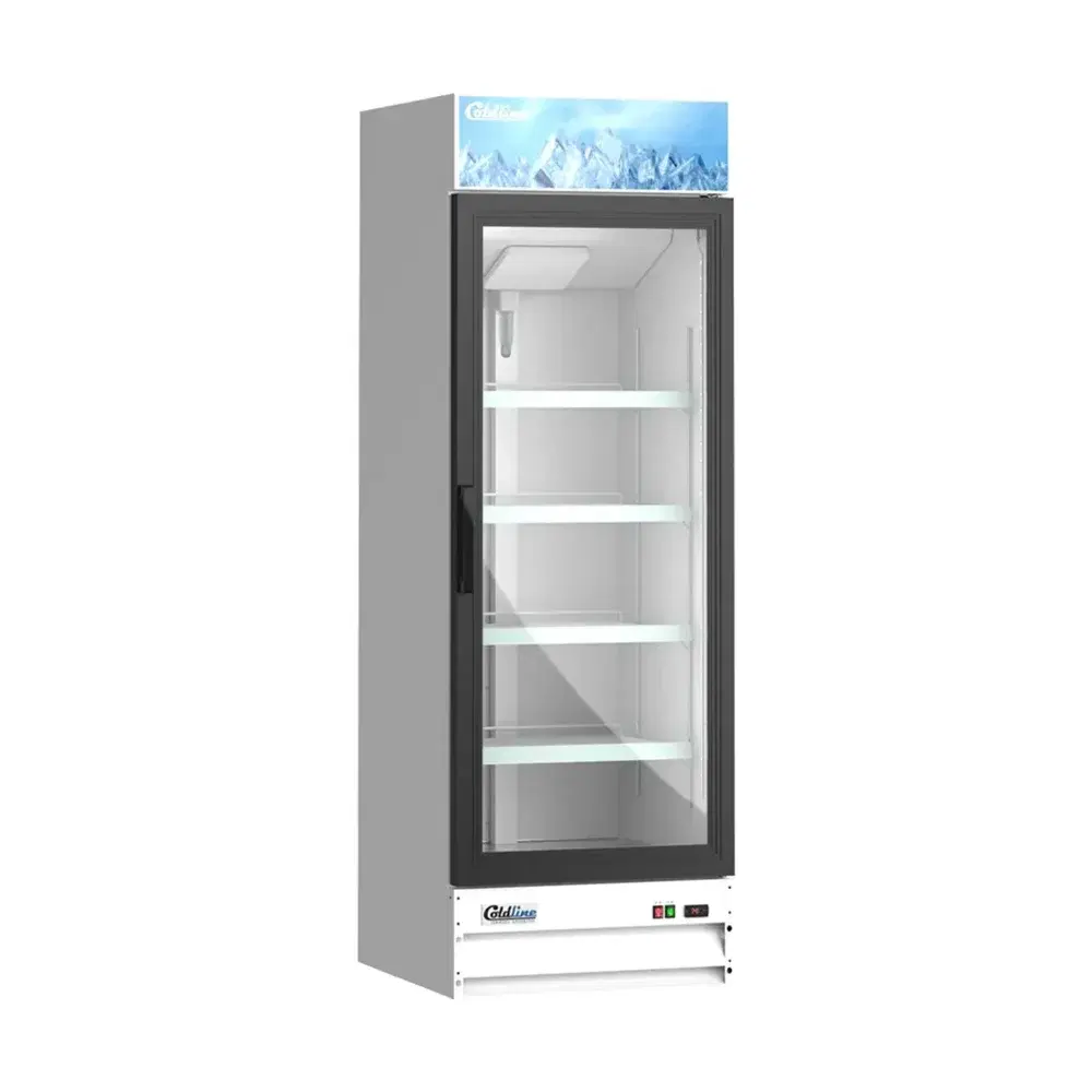Coldline 26" Reach-In Merchandiser Refrigerator, White, 1 Glass Swing Door, 1 Year Warranty