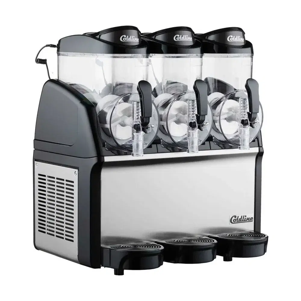 Coldline Economy Pourover Granita Slush Machine with Triple 3 Gallon Bowls, 1 Year Warranty