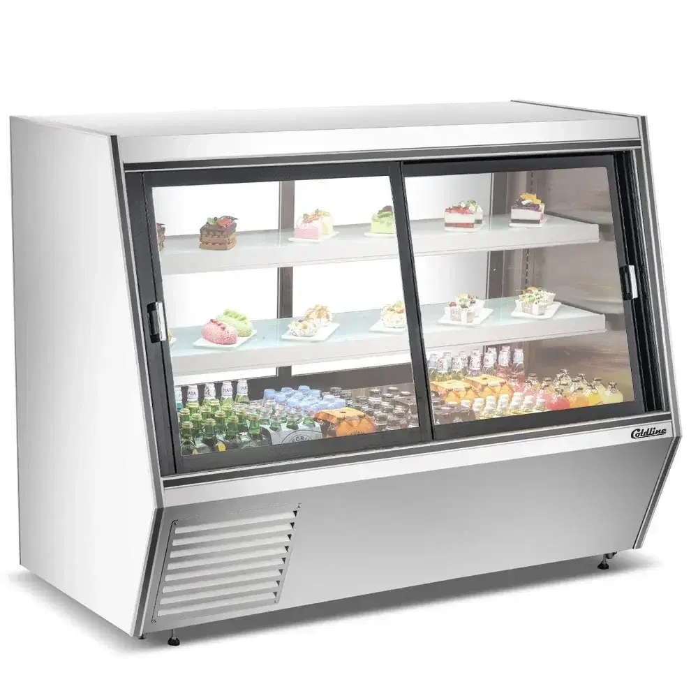 Coldline 72" Refrigerated High Meat Deli Case, Front and Rear Sliding Glass Doors, 1 Year Warranty