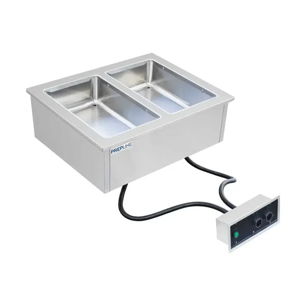 Prepline 2 Stainless Steel Pan Drop-In Hot Food Well, 2200W, 120V
