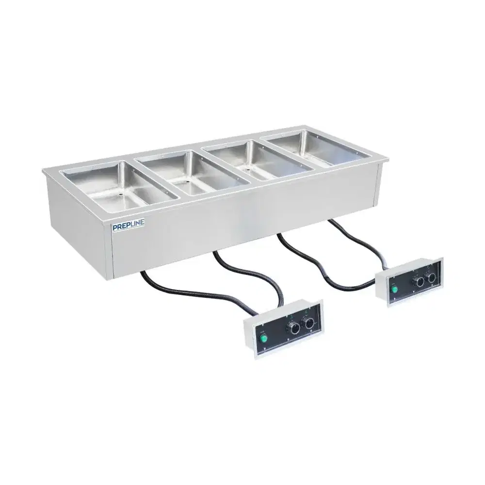 Prepline 4 Stainless Steel Pan Drop-In Hot Food Well, 4400W, 208/240V