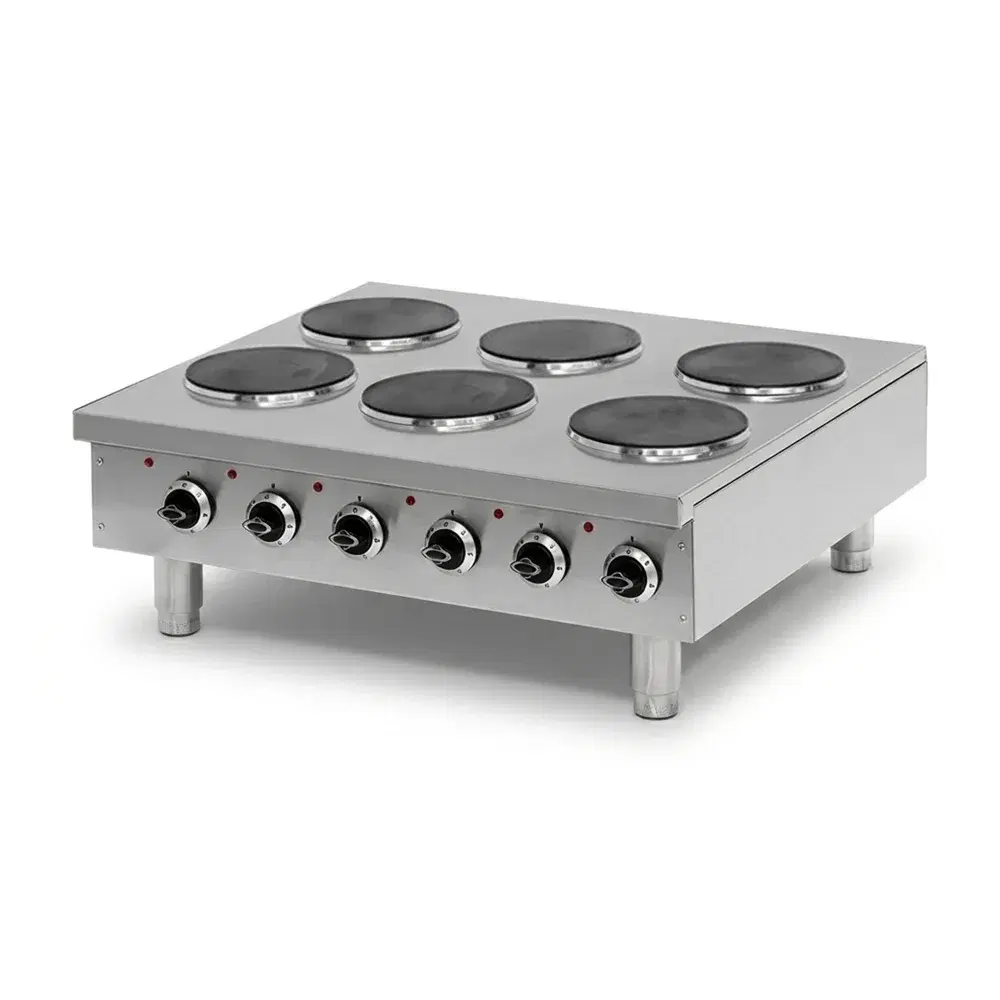 Pegasus HP-36E 36" Electric Countertop Range, 6 Burners, 208V, 3 Phase