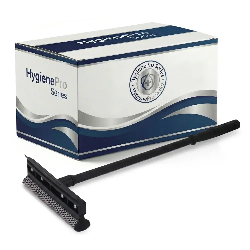 HygienePro Series 4" x 2" Window & Car Squeegee with Sponge Head, Plastic, Black