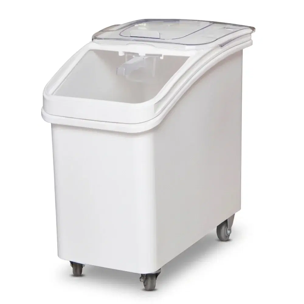 ProKitchen Series Mobile Ingredient Storage Bin with Sliding Lid, 27 Gallon / 680 Cup Capacity, White