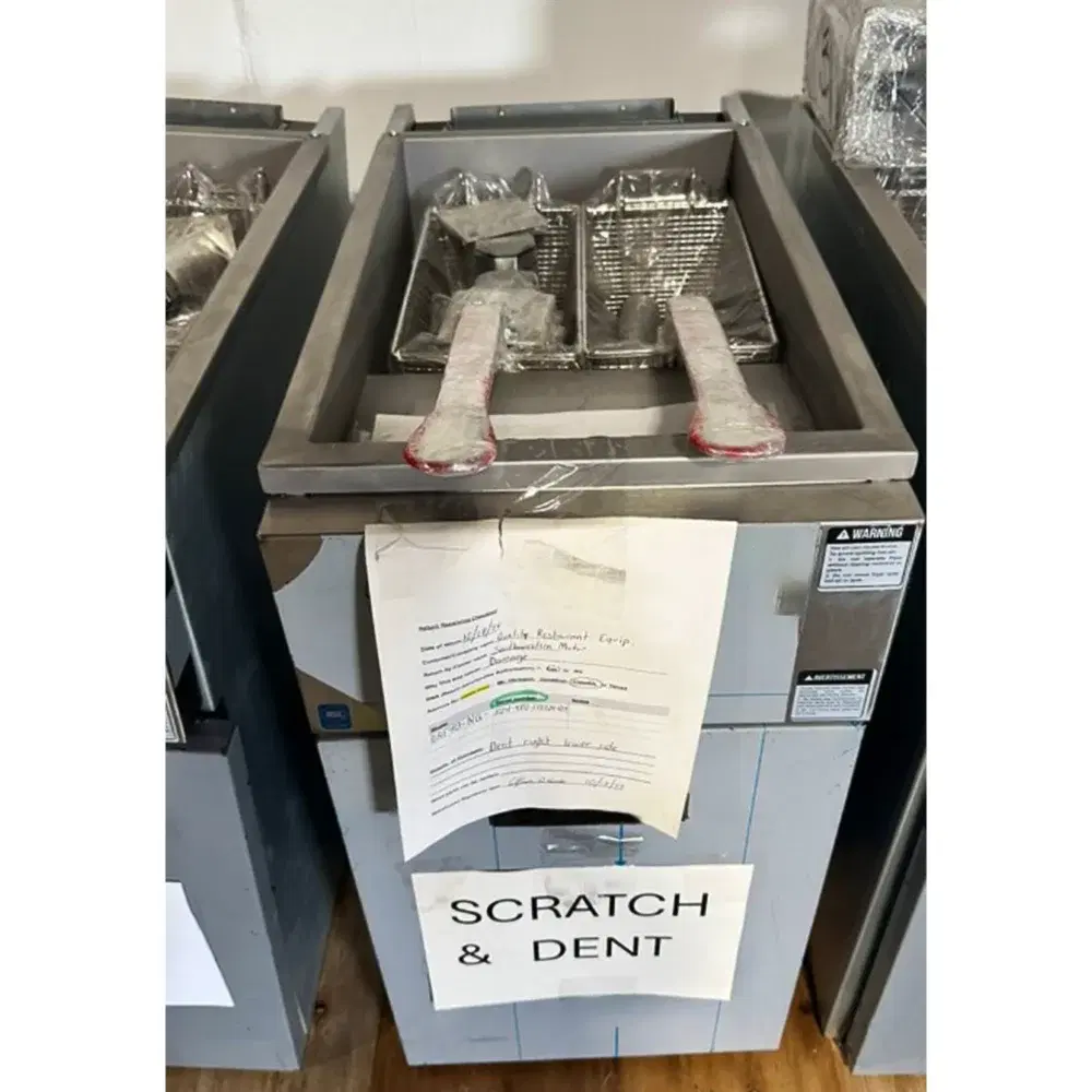 Used  40 lbs Commercial Gas Fryer, Liquid Propane, 105,000 BTU, 1 Year Warranty