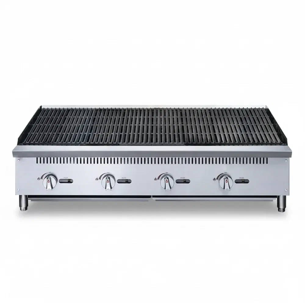 KitchenCore Series 48" Countertop Charbroiler, 4 Burners, 140,000 BTU - Convertible