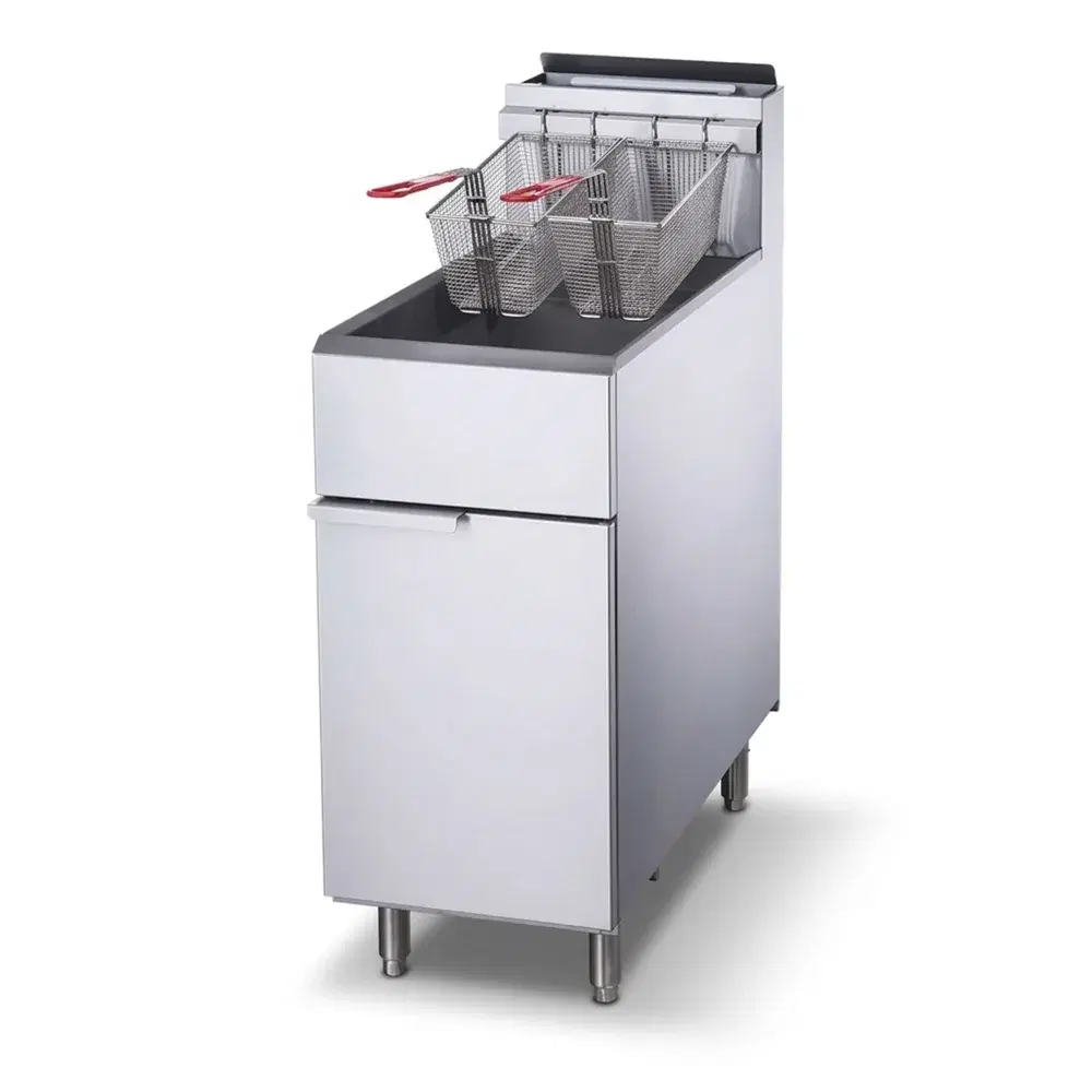 KitchenCore Series Commercial Gas Fryer, 4 Tube Burners, Liquid Propane, 50 lbs Oil Capacity, 120,000 BTU