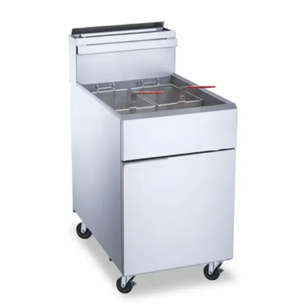 KitchenCore Series Commercial Gas Fryer, 5 Tube Burners, Liquid Propane, 70 lbs Oil Capacity, 150,000 BTU