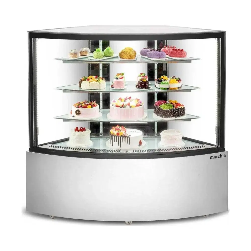 Marchia 58" Stainless Steel Corner Refrigerated Bakery Display Case, 115V