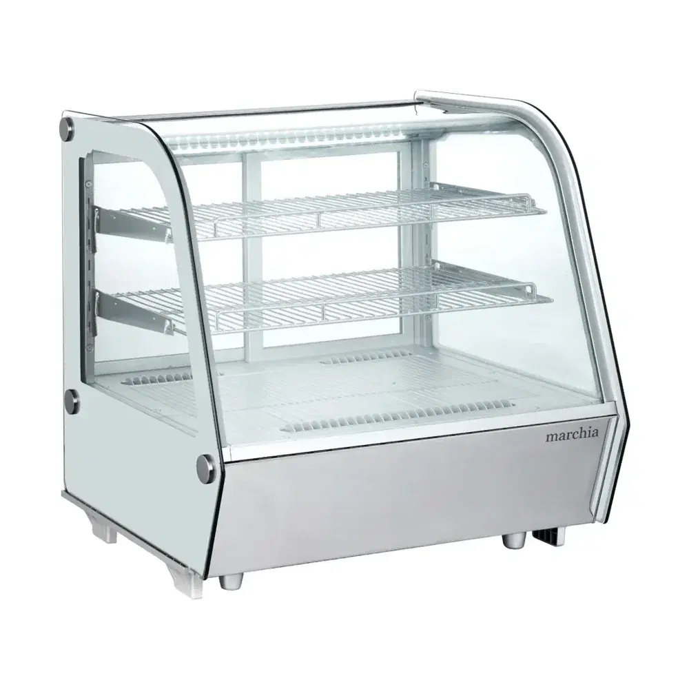 Marchia 28" White Countertop Bakery Display Case Refrigerator, 110V