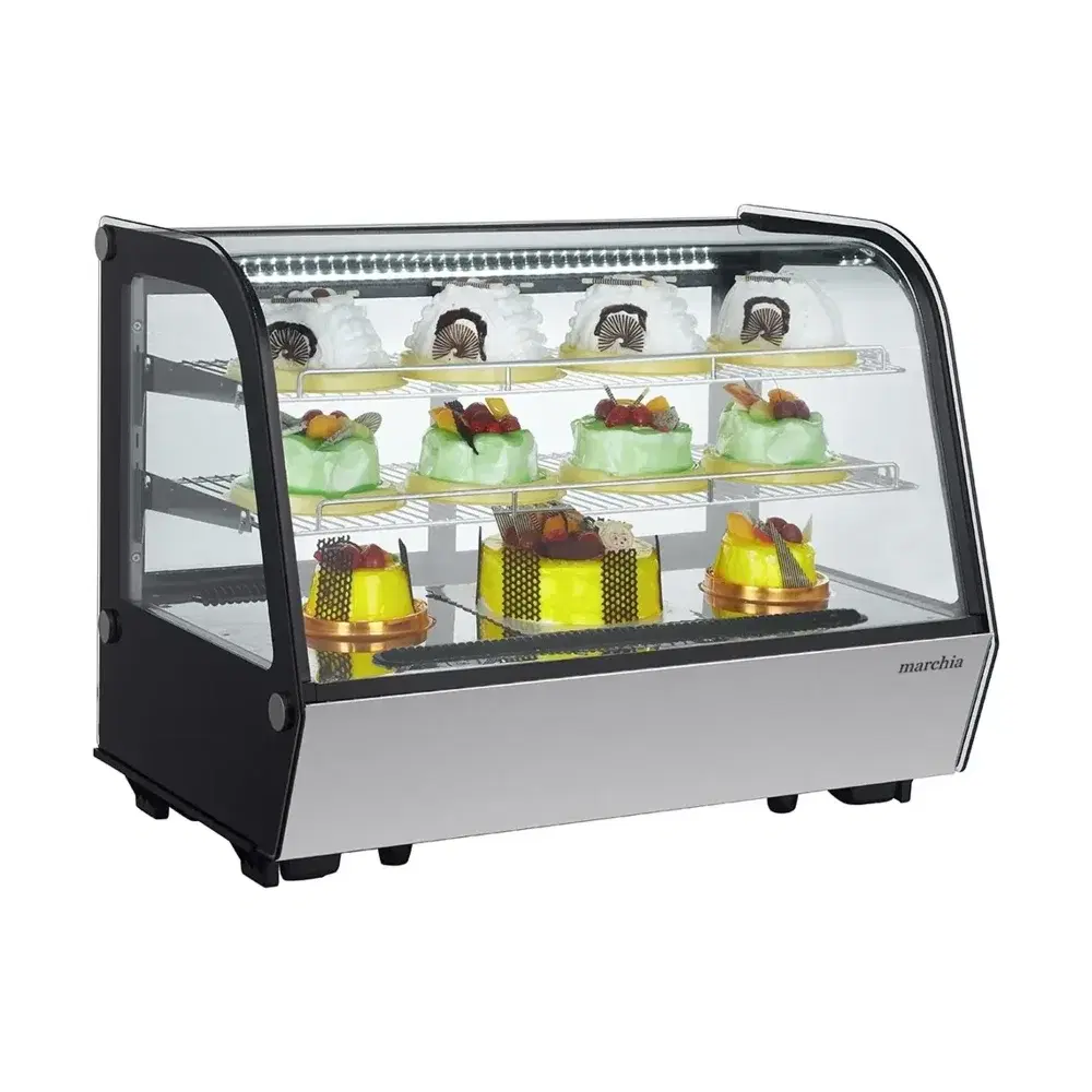 Marchia 36" Black Countertop Refrigerated Bakery Display Case, 110V