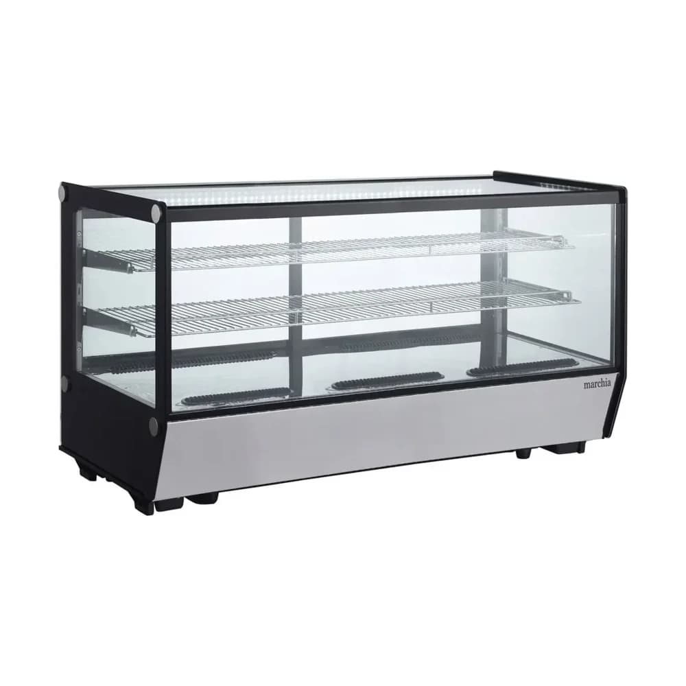 Marchia 48" Straight Glass Refrigerated Bakery Display Case, Black, 115V