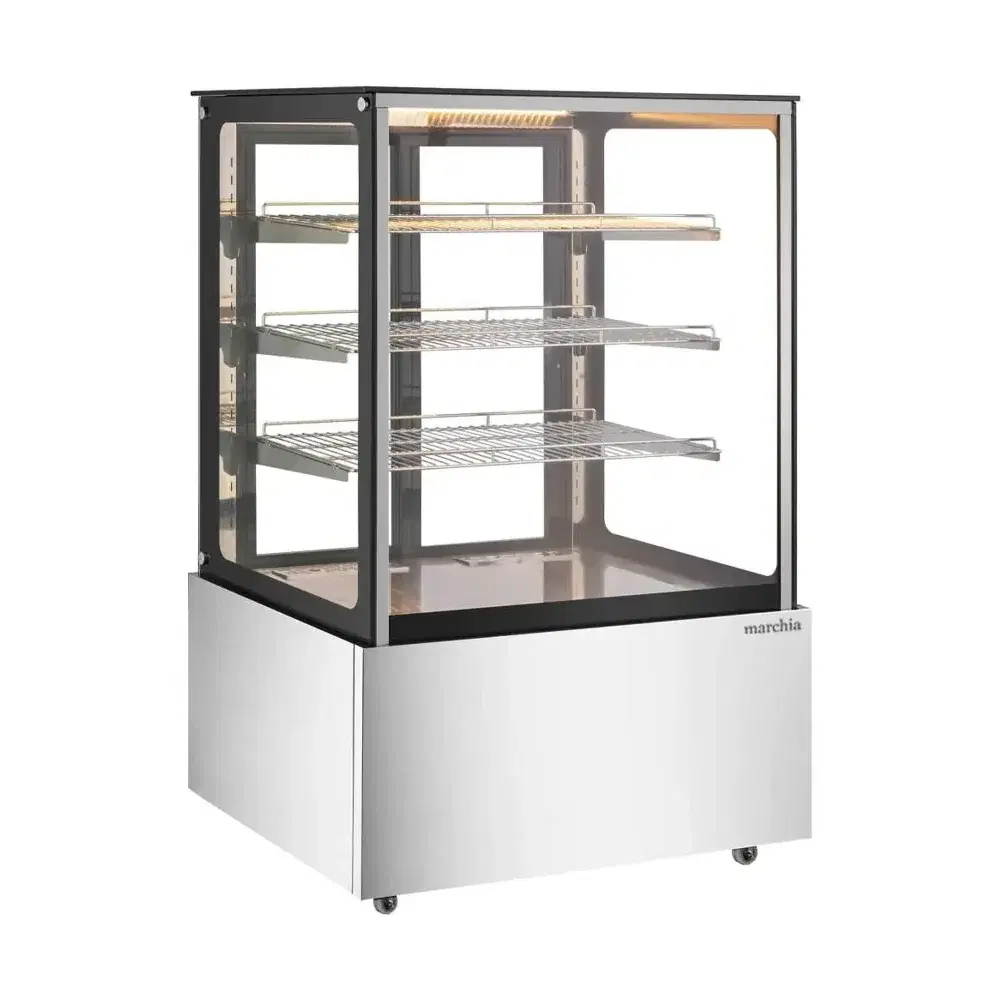 Marchia 36" Stainless Steel Straight Glass Heated Warming Display Case, 110V, 1 Year Warranty