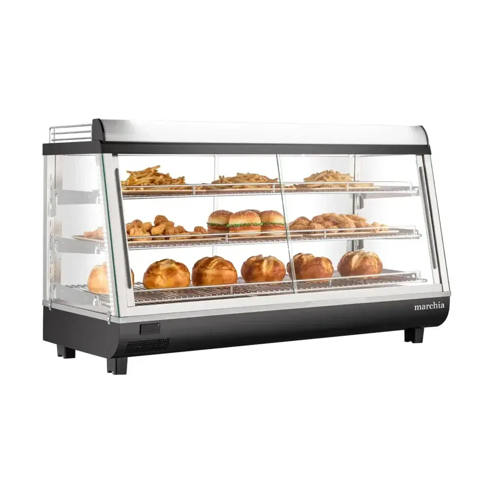 Marchia 48" Heated Countertop Display, Black, Dual Access, 120V, 1 Year Warranty