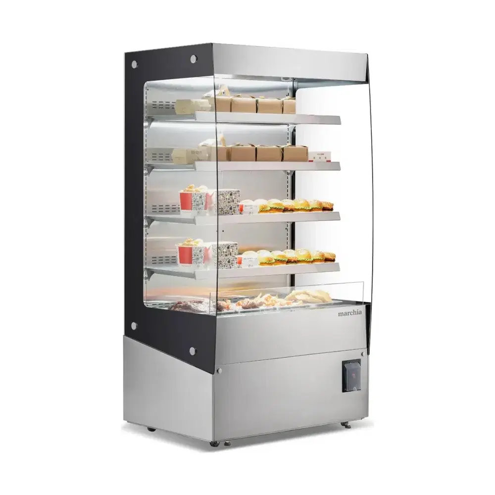 Marchia 46" Grab & Go Open Heated Warming Display Case, 220V, 1 Year Warranty