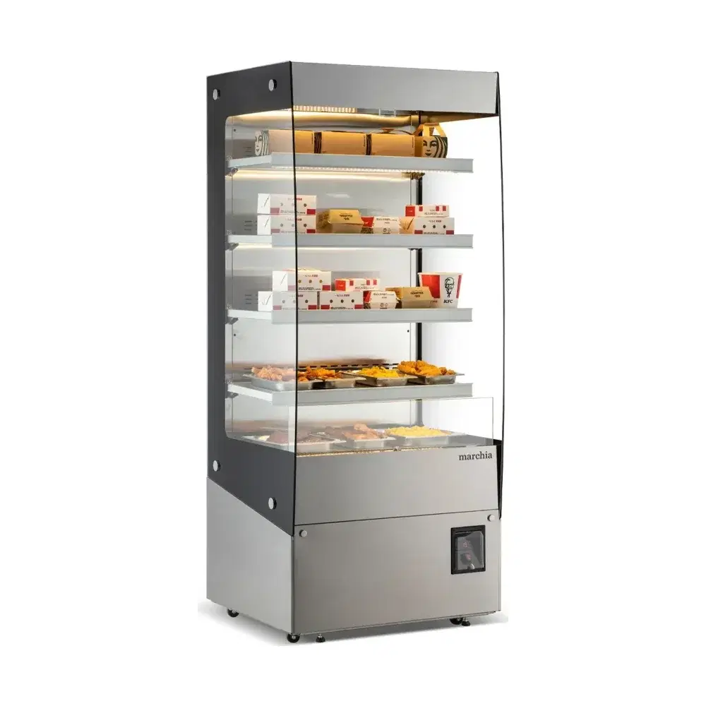 Marchia 34" Grab & Go Open Heated Warming Display Case, 220V, 1 Year Warranty