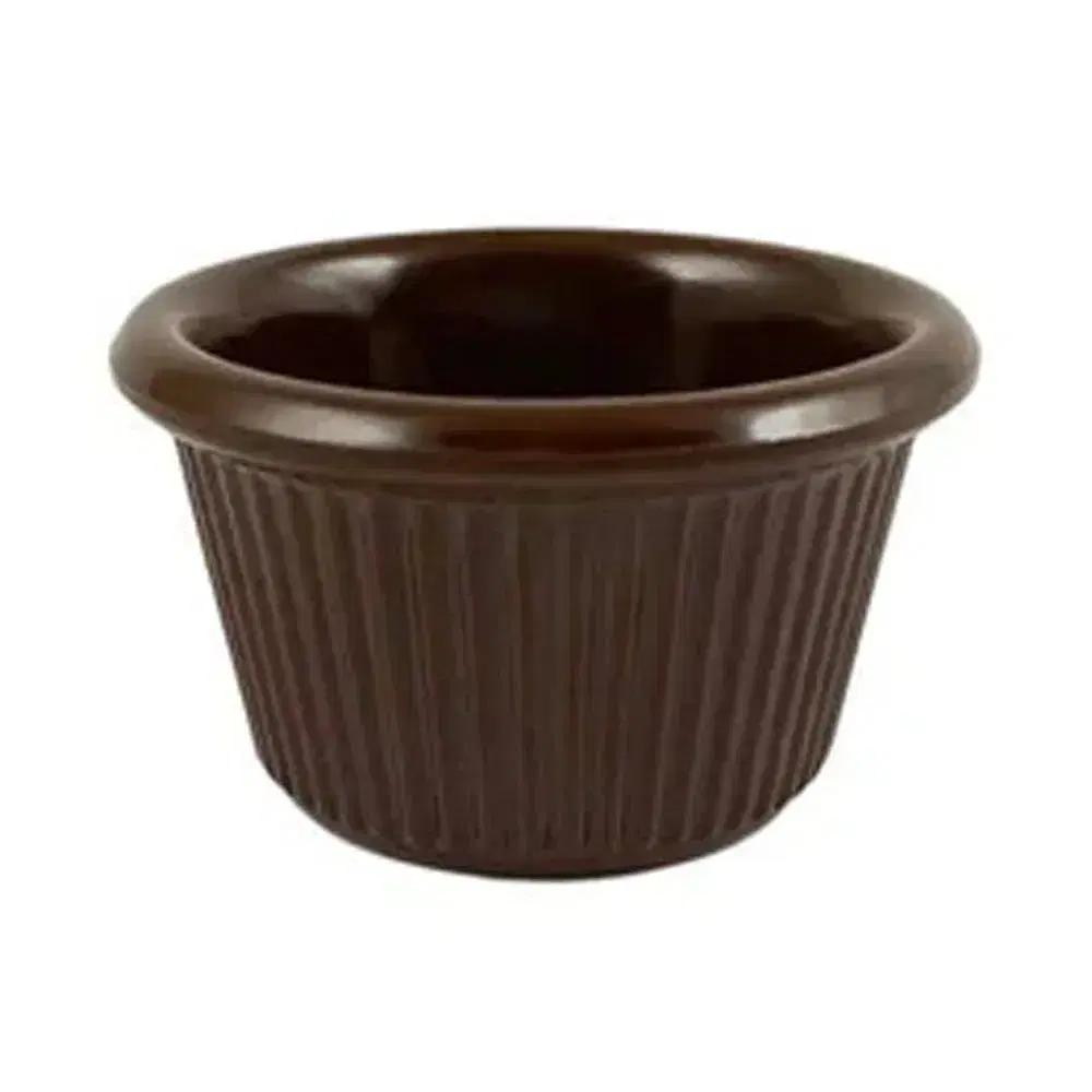 Thunder Group ML507C1 1.5 oz Fluted Melamine Ramekin, Chocolate