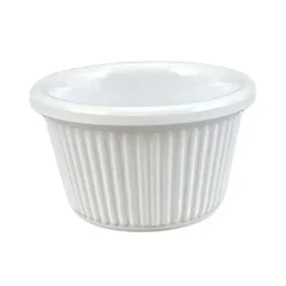 Thunder Group ML507W1 1.5 oz Fluted Melamine Ramekin, White