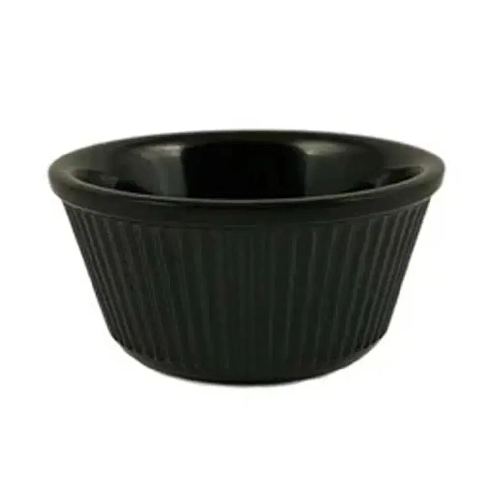 Thunder Group ML531BL1 3 oz Fluted Melamine Ramekin, Black