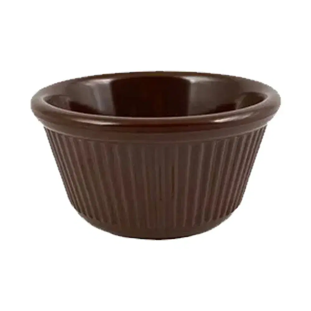 Thunder Group ML532C1 4 oz Fluted Melamine Ramekin, Chocolate