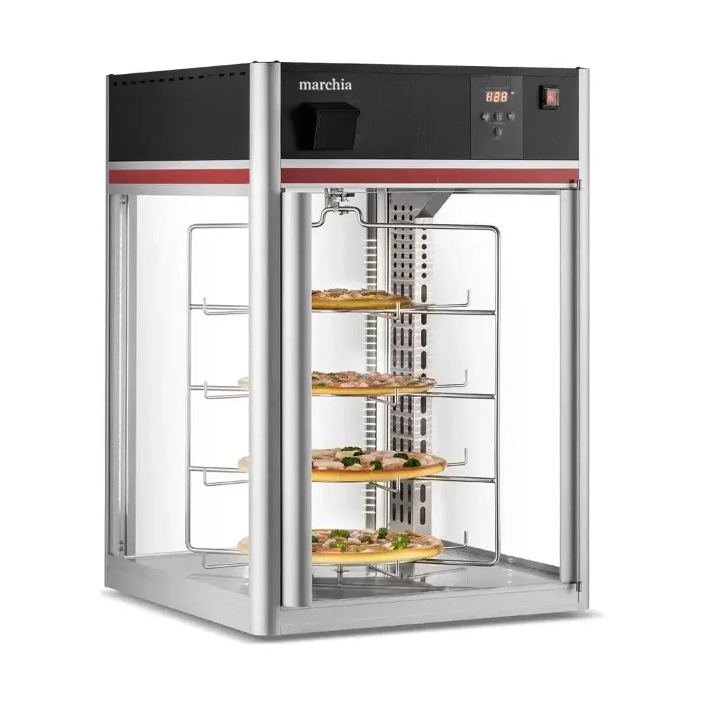 Marchia 22" Countertop Full-Service Warmer, 4-Shelf Rotating Rack, 110V, 1 Year Warranty