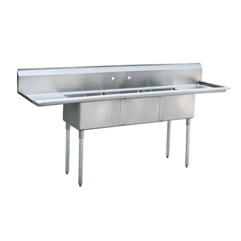 Atosa MRSA-3-D MixRite 90" 3 Compartment Sink, 18-Gauge, Stainless Steel