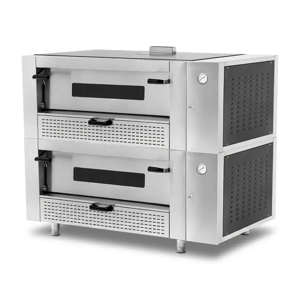 Pegasus MS56DG-2 56" Countertop Pizza Oven, Double Deck, Natural Gas, 36" x 36" Chamber, 150,000 BTU - Melstone Series
