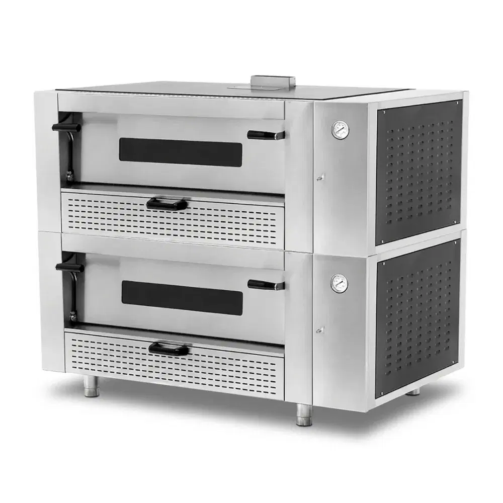 Pegasus MS56RG-2 56" Countertop Pizza Oven, Double Deck, Natural Gas, 36" x 24" Chamber, 110,000 BTU - Melstone Series
